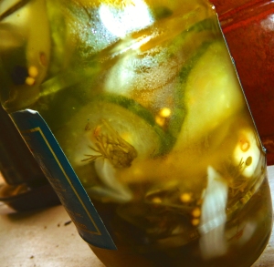 Homemade jarred pickles